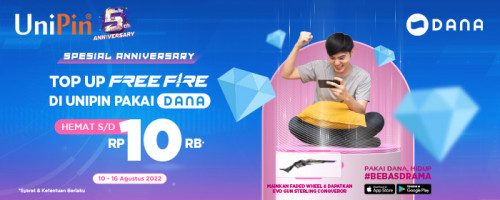 Agustus – Hemat Hingga Rp 10,000 Untuk Kamu Yang Top Up Diamonds Free Fire Pakai DANA!
